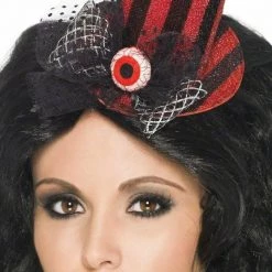 Smiffys Halloween Costumes Mini Top Hat With An Gruesome Eye Ball Halloween Costume Accessory