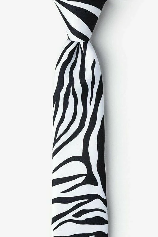 Amscan 80s Skinny Zebra Print Black And White Costume Tie 3 Amscan 80s Skinny Zebra Print Black And White Costume Tie