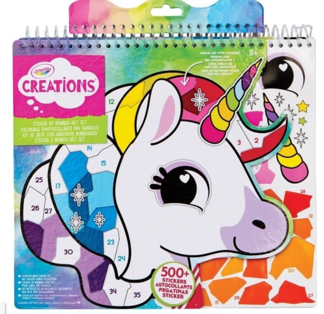 ABT Crayola Creations Sticker By Numbers 15 Poster And Over 500 Stickers Craft Set Home & Garden 2 ABT Crayola Creations Sticker By Numbers 15 Poster And Over 500 Stickers Craft Set Home & Garden