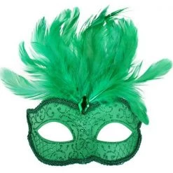 Tomfoolery Burlesque Glitter Masquerade Mask With Feathers And Gem Costume Mask 24 Tomfoolery Burlesque Glitter Masquerade Mask With Feathers And Gem Costume Mask