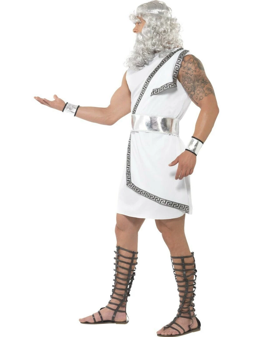 Smiffys Greek God Zeus Long Grey Wavy Wig And Beard Accessory And Mens Costume Men's Costume 4 Smiffys Greek God Zeus Long Grey Wavy Wig And Beard Accessory And Mens Costume Men's Costume