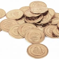 Sweidas Costume Accessories 25 Pack Plastic Gold Coins Pirate Treasure Boys Party Favours Decorations Treat