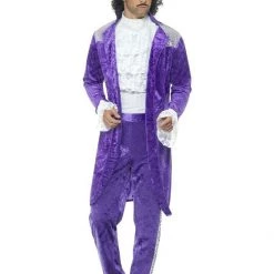 Smiffys Mens 80s Pop Star Idols Purple Rain Prince Adam Ant Or Boy George Mens Costume Costumes