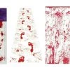 Sweidas Halloween Props/Decoration Bloody Wall Foot Prints Runner Blood Splatter Clings Backdrop Halloween Decoration