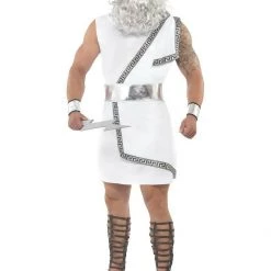Heaven Costume Store 16 Smiffys Greek God Zeus Long Grey Wavy Wig And Beard Accessory And Mens Costume Men's Costume