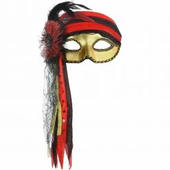 Balloon Agencies Costume Accessories Pirate Masquerade Feather Ladies Mask Costume Accessory