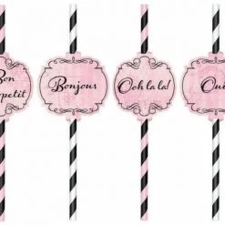 Balloon Agencies Day In Paris 12pk Paper Straws Party Supplies