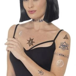 Smiffys Evil Occult Temporary Tattoo Transfers Halloween Costume Accessory Costume Accessories