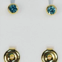 AliExpress Gold Birthstone Stud Earrings Sensitive Ears Stainless Steel Bezel Settings Pear