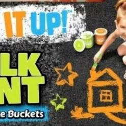 BIGW Home & Garden Colorific CHALK IT UP CHALK PAINT 2 X Bright Neon Sidewalk Chalk & Rollers