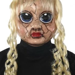 Morris Costumes Broken Creepy Sad Doll Mask With Oversized Huge Eyes & Wig Halloween Costume Mas