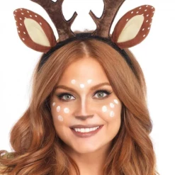 Tomfoolery Deer Fawn Ears Antler Doe Bambi Reindeer Horn Christmas Holiday Costume Headband Christmas Costume Accessories