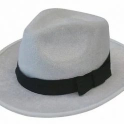 Sweidas Costume Accessories 1920s Gangster Suspender Braces Velour Hat Satin Tie Mens Costume Accessory