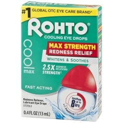 Rohto Cooling Lubricant Fast Acting Eye Drops Redness Relief Maximum Strength Health & Beauty