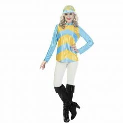 Amscan Costumes Blue & Yellow Ladies Jockey Costume Horse Rider Racing Uniform Sports Fancy Dres