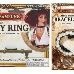 Rubie's Steampunk Bronze Key Ring Bracelet Set Costume Accessory
