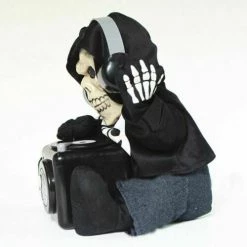 Unbranded Animated Rocking DJ Skeleton With Headphones & CD Halloween Decoration Prop Halloween Props/Decoration