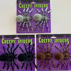 Sweidas Halloween Props/Decoration Realistic Pk Of 2 Or 6 Creepy Hairy Spiders 14cm Halloween Decoration Joke Prank