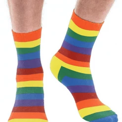 JD Party Mens Womens Crew Socks Rainbow Stripe Bright Coloured Socks 4 Pairs Or 1 Pair Costume Accessories