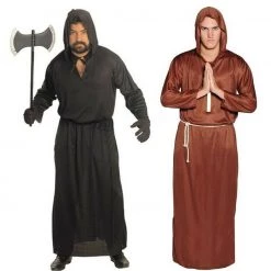 Unbranded Halloween Costumes Adult Black Brown Hooded Robe Monk Ghoul Reaper Jedi Warrior Sith Lord Halloween