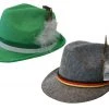 Sweidas German Hat With Feather Lederhosen Oktoberfest Hat Mens Costume Accessory