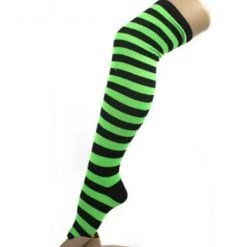 JD Party Over The Knee High Socks Striped Ladies Girls Women Cheerleader Pair Stripe Costume Accessories