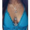 Unbranded Bohemian Multilayer Chain Punk Elephant Moon Shell Pendants Ladies Necklace Fashion Jewelry