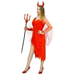 Unbranded Daring Devil Red Dress Std Size Ladies Halloween Costume Halloween Costumes