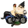 MALMAR Home & Garden 30cm DRUNK GNOME BIKER Bike Garden Outfitted Ornament Figurine Statues Christmas