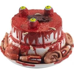 Smiffys Gory Gourmet Zombie Cake Moving Eyes & Body Parts Halloween Decoration Prop