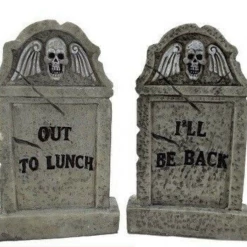 Unbranded 2Pk Mini Office Desk Top Tombstones Cemetary Halloween Decoration Props Halloween Props/Decoration