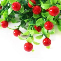 JD Party 6pc Little Cherry Fruit Tree Branch Christmas Ornament Home Decoration Christmas Decorations