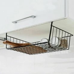 REJECT Hanging Under Shelf Basket Storage Rack For Kitchen Pantry Bathroom Cupboard BLK Home & Garden