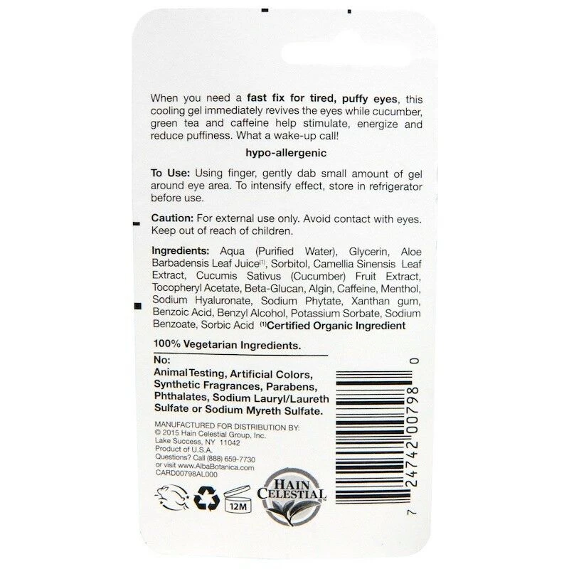 IHerb Alba Botanica Fast Fix Tired Puffy Eyes Cooling Gel Energizes Reduce Puffiness Health & Beauty 2 IHerb Alba Botanica Fast Fix Tired Puffy Eyes Cooling Gel Energizes Reduce Puffiness Health & Beauty