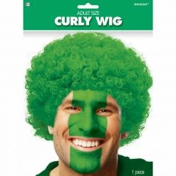Balloon Agencies St Patricks Day Irish Green Afro Wig Mens Ladies Deluxe Costume Accessory Wigs