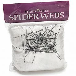 Aussie Toys 2 Packs Of Stretchy Spider Web Cobweb & Spiders Halloween Decorations Upto 2M