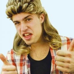Unbranded Mens Black Or Blonde Mullet Wig | Bogan 70s 80s Redneck Wig Wigs