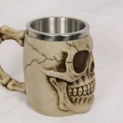 MAL 13cm Skull Head Beer Stein Halloween Mancave Home Decoration