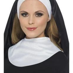 Smiffys Costumes Sister Nuns Headpiece And Collar Ladies Costume Kit Saints Or Sinners Costume