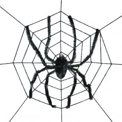Unbranded 8ft Spiderweb With Giant Spider Halloween Decoration Prop Halloween Props/Decoration