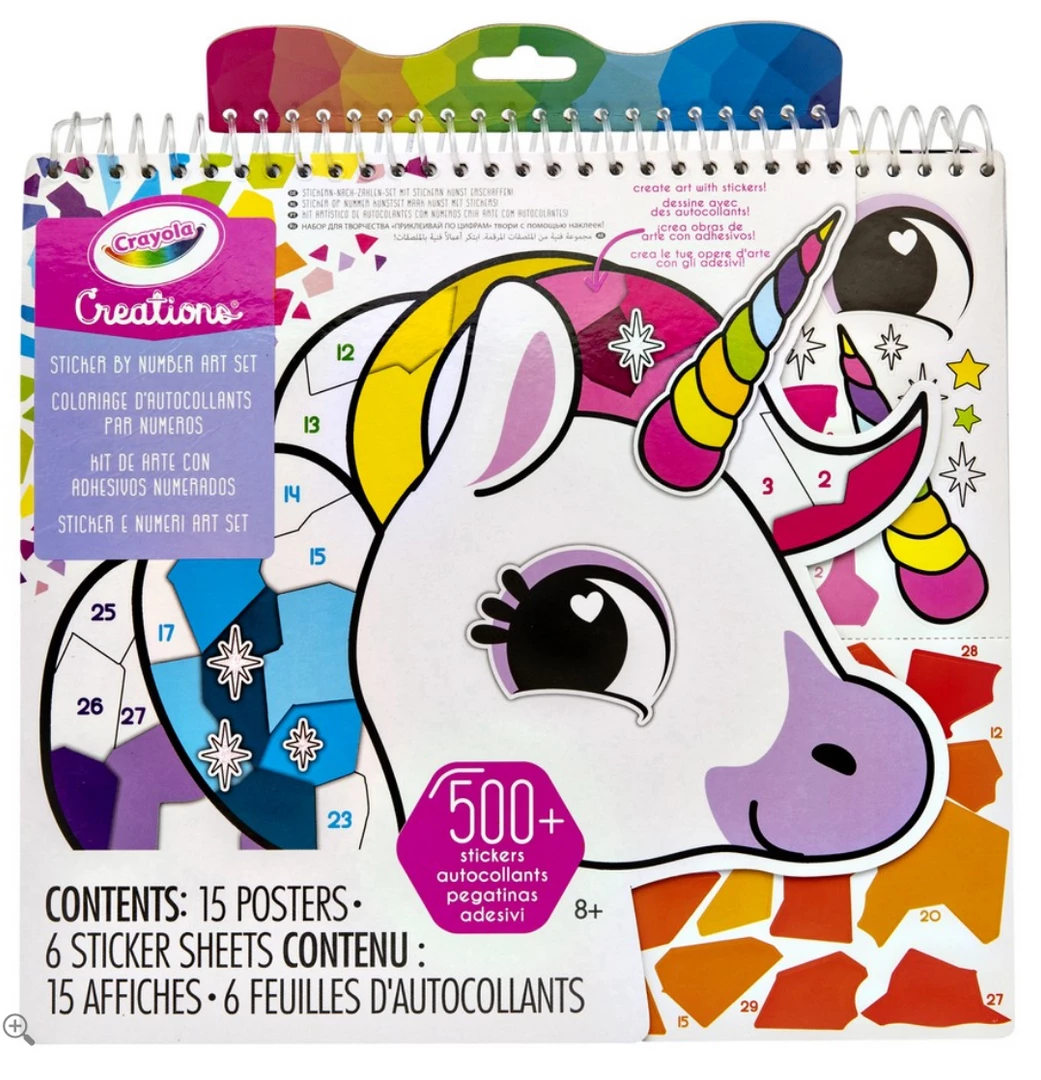 ABT Crayola Creations Sticker By Numbers 15 Poster And Over 500 Stickers Craft Set Home & Garden 1 ABT Crayola Creations Sticker By Numbers 15 Poster And Over 500 Stickers Craft Set Home & Garden