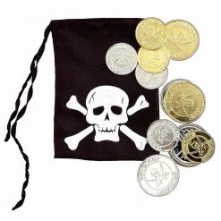 Balloon Agencies Pirate Treasure Pouch With Gems And Coins Costume Accessory