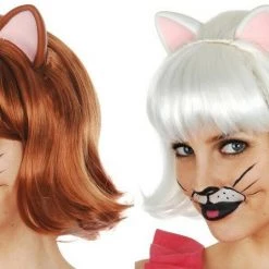 Tomfoolery Ginger Cat Auburn Snowdrop Cat White With Ears Fringe Deluxe Costume Accessory