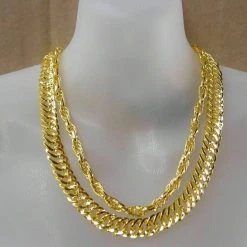 Unbranded Gold Chunky Pimp Necklace Chain Rapper Hip Hop Bling 90s 80s Costume Costume Accessories