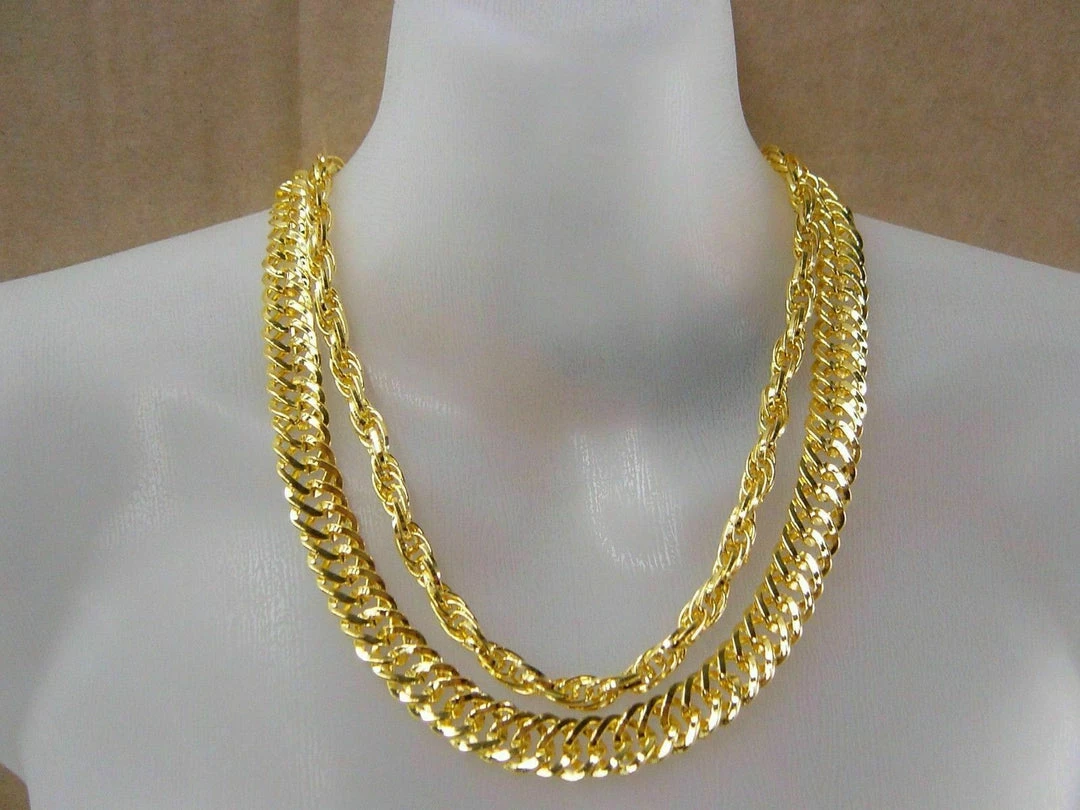 Unbranded Gold Chunky Pimp Necklace Chain Rapper Hip Hop Bling 90s 80s Costume Costume Accessories 1 Unbranded Gold Chunky Pimp Necklace Chain Rapper Hip Hop Bling 90s 80s Costume Costume Accessories