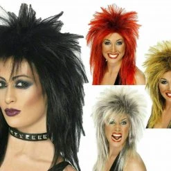 Smiffys Rock Diva Wig 80s Mullet Punk Ladies Fancy Dress Tina Turner Costume Wig Wigs