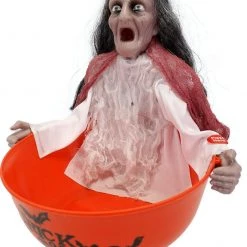 Kmart Animated Motion Activated Light Up Talking Witch Candy Lollie Bowl Halloween
