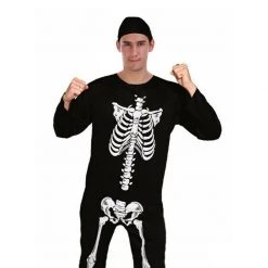 Unbranded Adult Skeleton Black Jumpsuit Halloween Mens Costume