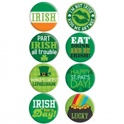 Amscan Party Supplies Green Pub St Patricks Day Irish Leprechaun Buttons Badges Assorted Party Fillers