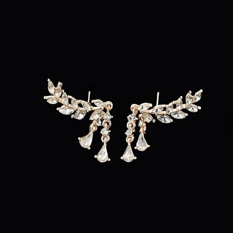 Unbranded Fashion Women Gold Silver Leaves Tassel Ear Stud Crystal Zircon Earrings Jewell Fashion Jewelry 5 Unbranded Fashion Women Gold Silver Leaves Tassel Ear Stud Crystal Zircon Earrings Jewell Fashion Jewelry
